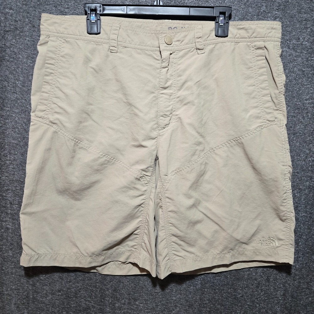The North Face Utility Nylon Hiking Shorts Pockets Beige Light Weight Size 38